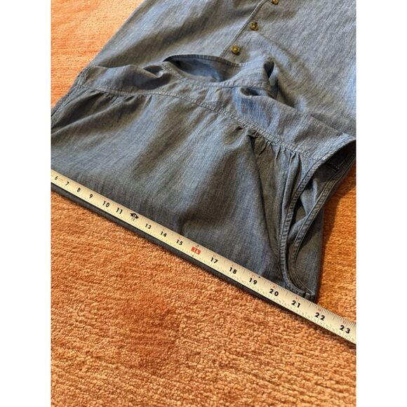 Old Navy women sleeveless chambray button front belted shirtdress blue size L - Picture 8 of 8